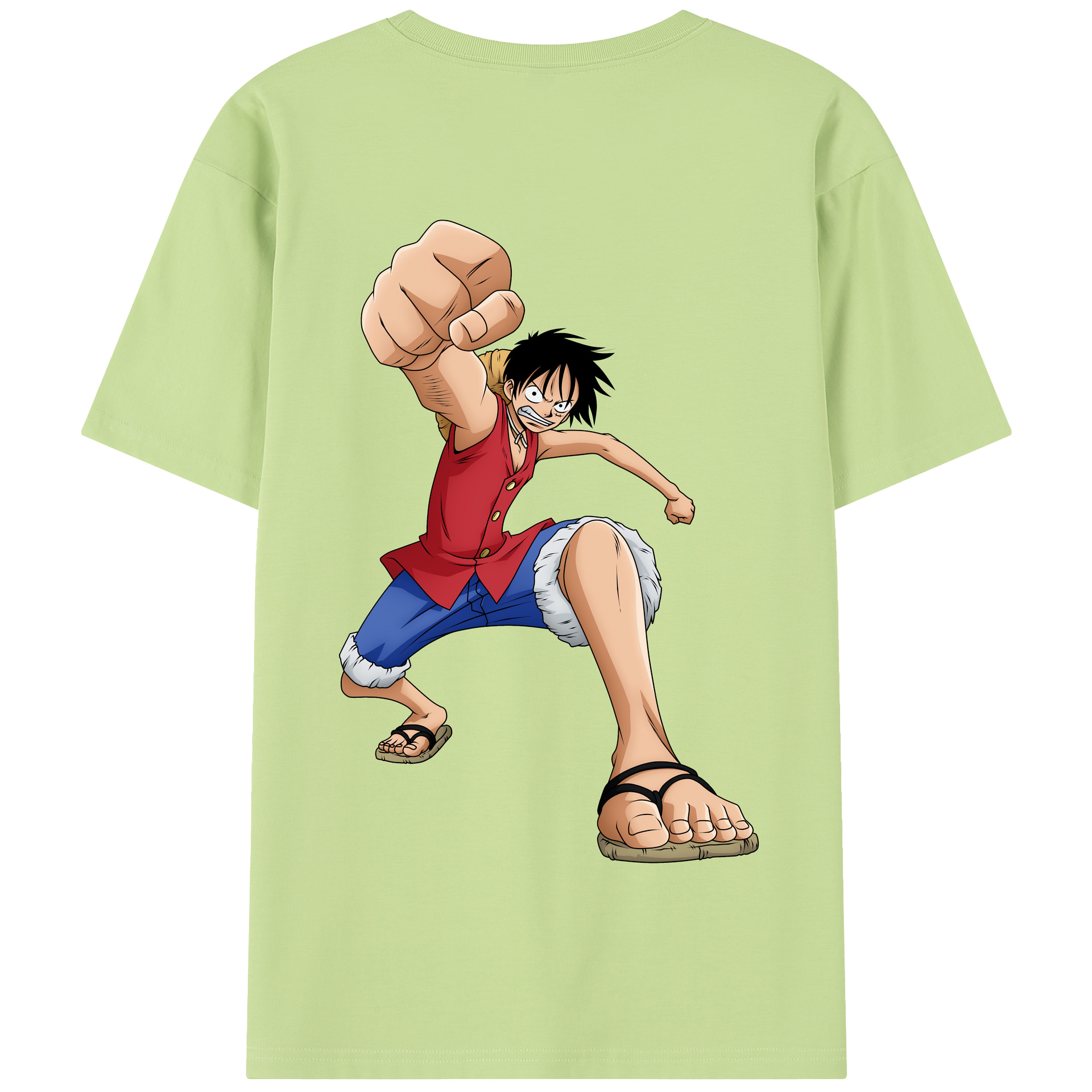 ワンピース モンキー・D・ルフィ ONE PIECE Monkey D. Luffy 綿100％半袖Tシャツ（背面プリント）